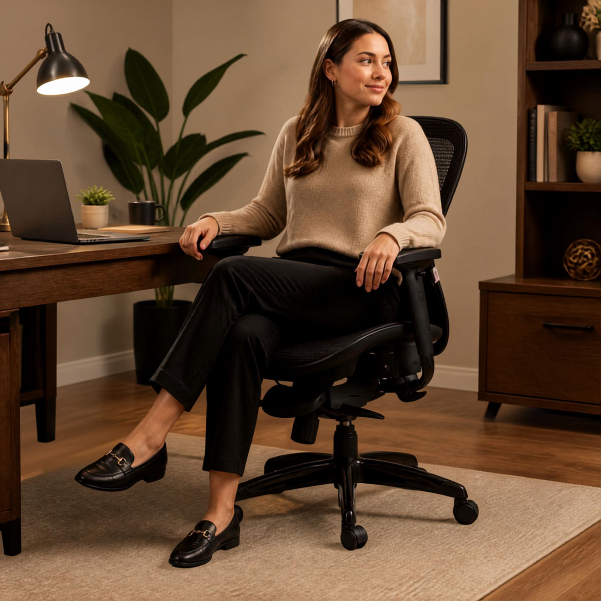 Stealth Shadow High Mesh Back Ergonomic Posture Chair With Arms