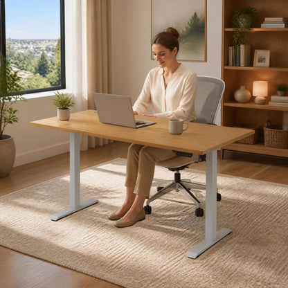 Air Lite Height Adjustable Desk with Cable Ports