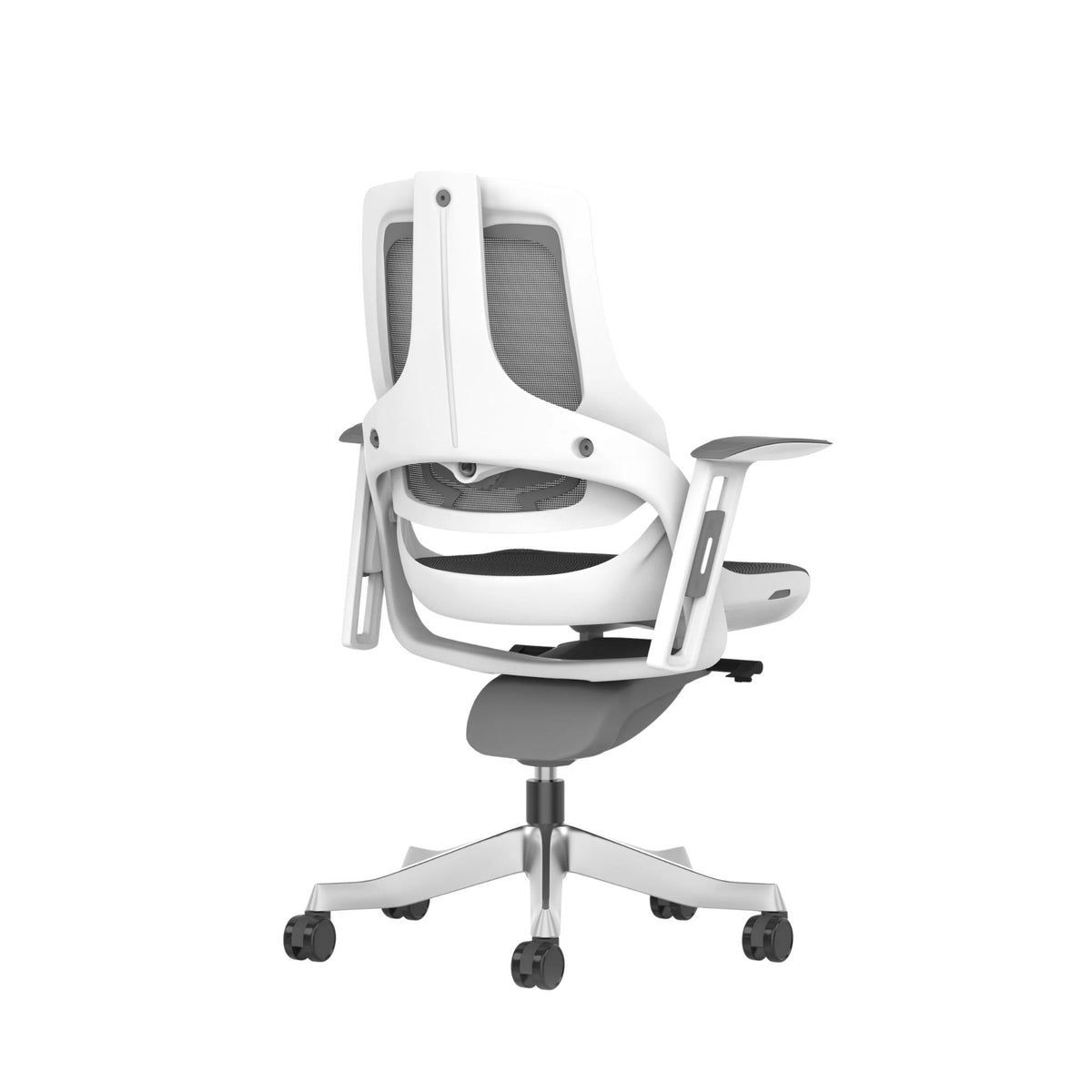 Zure High Back White Shell Mesh Executive Office Chair With Arms
