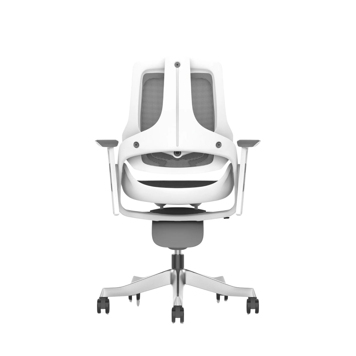 Zure High Back White Shell Mesh Executive Office Chair With Arms