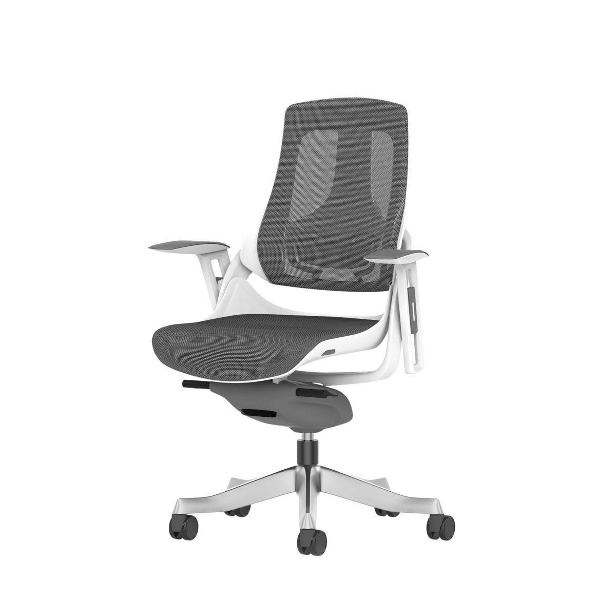 Zure High Back White Shell Mesh Executive Office Chair With Arms