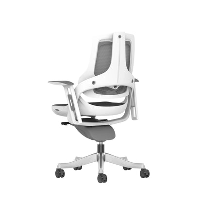 Zure High Back White Shell Mesh Executive Office Chair With Arms