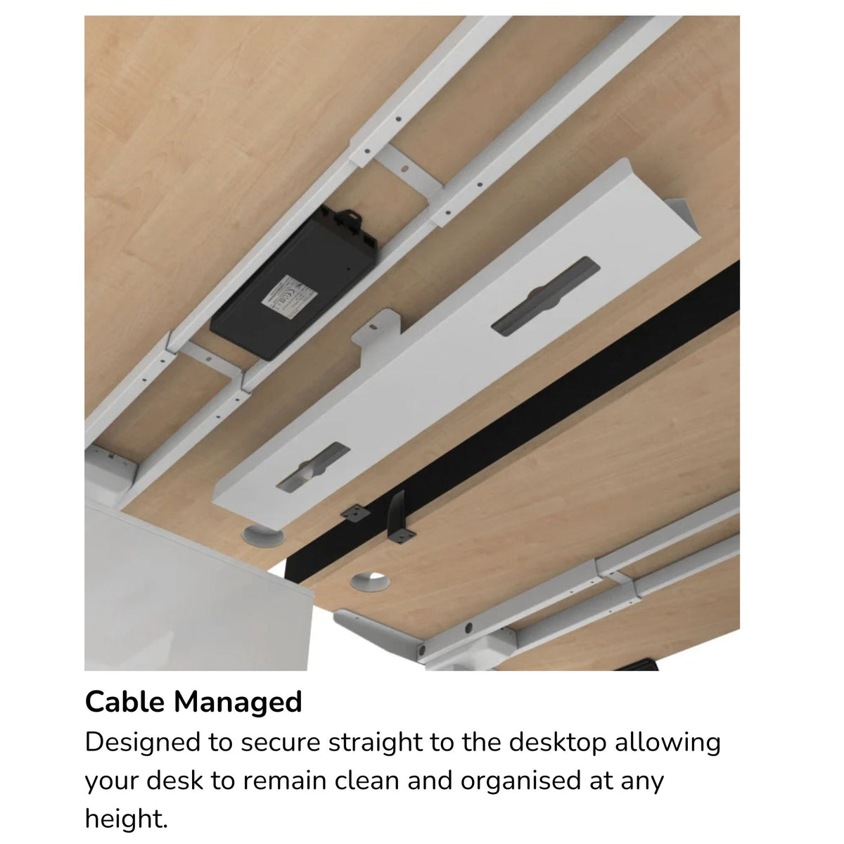 Air Lite Height Adjustable Desk with Cable Ports