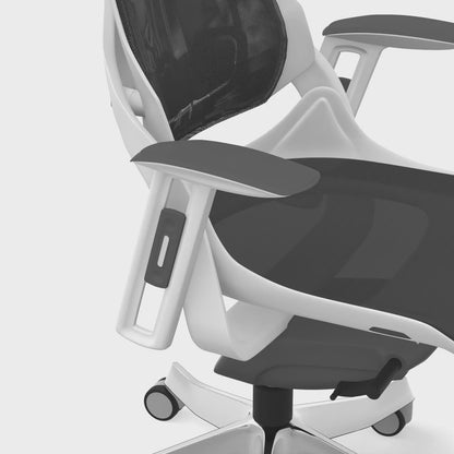 Zure High Back White Shell Mesh Executive Office Chair With Arms