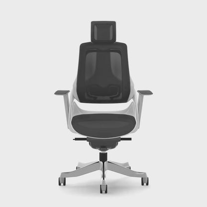 Zure High Back White Shell Mesh Executive Office Chair With Arms
